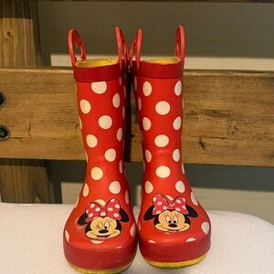 Disney Kids Red and White Polka Dot Character Boots